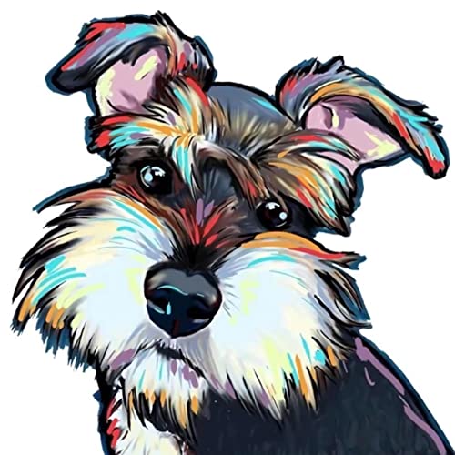 Cukol Punto de Cruz Perro, Kit Punto de Cruz con Hilos Y Tela Esquemas Tela Impresa, Patrones Cuadros para Hacer en Punto de Cruz Kit Completo Hilo Y Tela Contado Principiantes Niños Kit Bordado Cover