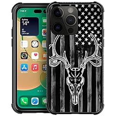 Black wood grain USA American Flag Hunter deer