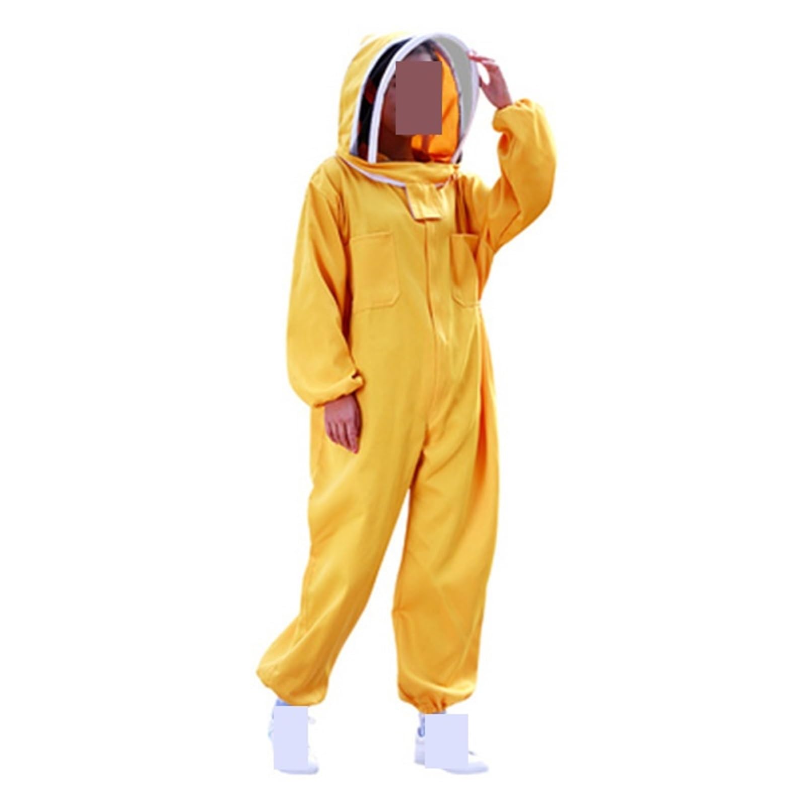 Cotton Zippered Protective Beekeeping Suit Veil Beekeeper Clothing Beekeepers Bee Suit Equipment(Giallo,XXL)
