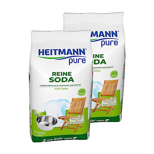 HEITMANN pure Reine Soda: Ökologischer Vielzweck-Reiniger für den Haushalt Zugabe zu Spülmittel und Putzmittel 2x 500g