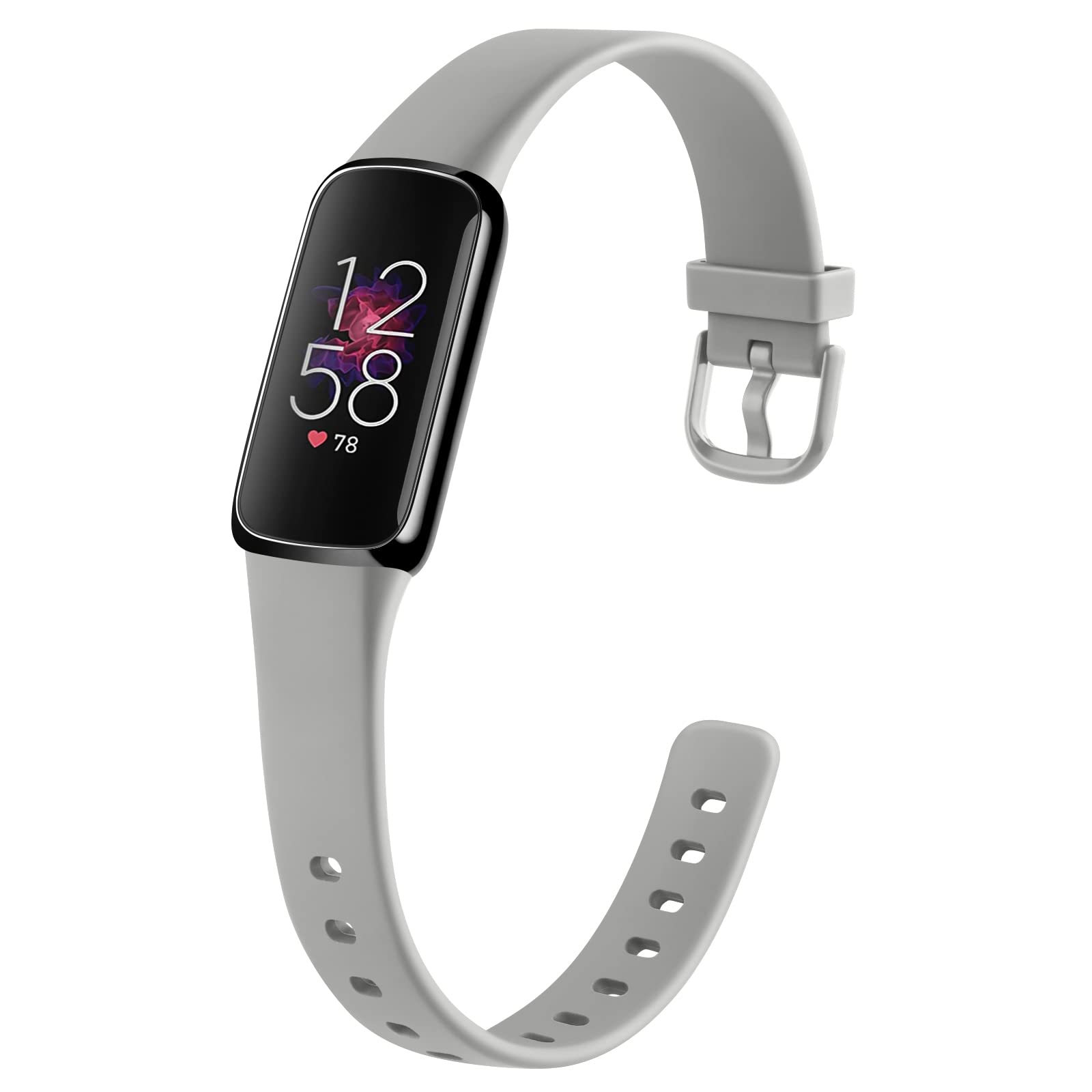 Tobfit Band Replacement for Fitbit Luxe Band, Sport Silicone Flexible Watch Strap Replacement Wristbands for Fitbit Luxe Bands Women Men, Large, Gray