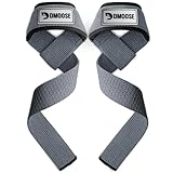 DMoose フィットネス リフティングストラップ 24インチ (ペア) - 5mm パッド入りリストストラップ ウェイトリフティング&パワーリフティング用 - コットンリフティングストラップ シリコングリップ付き 男女兼用 - ジム用デッドリフトストラップ (グレーシリコン)