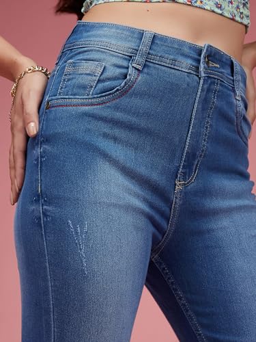 Image of Miss Chase Women's Skinny Fit High Rise Regular Length Denim Stretchable Jeans