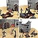 Yoyoom Medieval Castle Knight Toy Soldier Army Men Figurines, DIY Assembly Kit with Detachable Castle, 8 Knights, 8 Horses, 36 Soldiers, Simulated Siege War of Attack