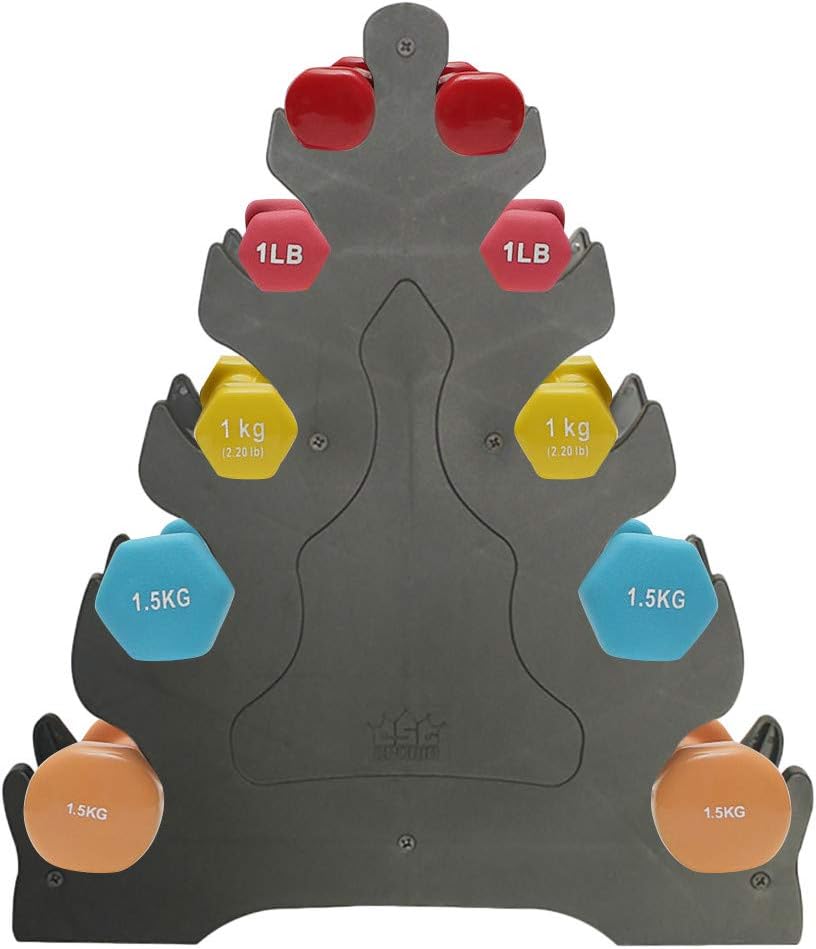 Dumbbell Rack 3/5-Tier Dumbbell Tree Stand Vertical Dumbbell Weight Rack Space Saving Dumbbell Storage Rack for Multilevel Hand Weight Tower Stand Home Gym Exercise Sports Equipment