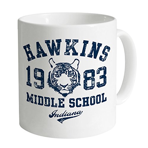 Shotdeadinthehead Inspired by Stranger Things - Hawkins Middle School Tasse