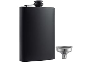 8oz Matte Black VSSL Flask with Funnel: Leakproof, Durable, and Stylish