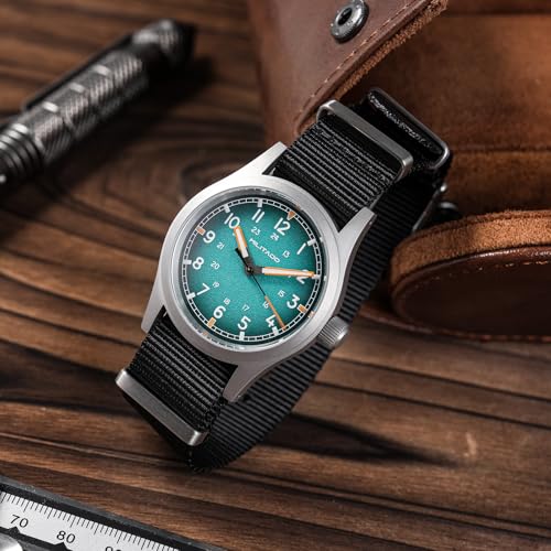 Image of Militado ML05 38mm VH31 Quartz Watch - Domed Sapphire Crystal Field Watch C3 Super Luminous Retro Sweep Wrist Watch for Men 100M Waterproof