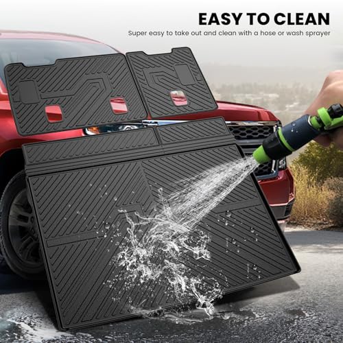 Image of LASFIT Trunk Mat for Chevy Suburban /GMC Yukon XL /Escalade ESV 2015-2020 | Only Yukon XL, Not Fit Yukon /Only Escalade ESV, Not Fit Escalade; Edge to Edge Coverage, Easy to Wash