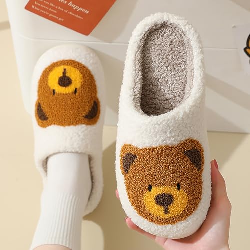 Image of Women's Men's Cute Frog Slippers Fuzzy Memory Foam Kawaii Cartoon Animal Slippers Winter Warm Fluffy Shoes