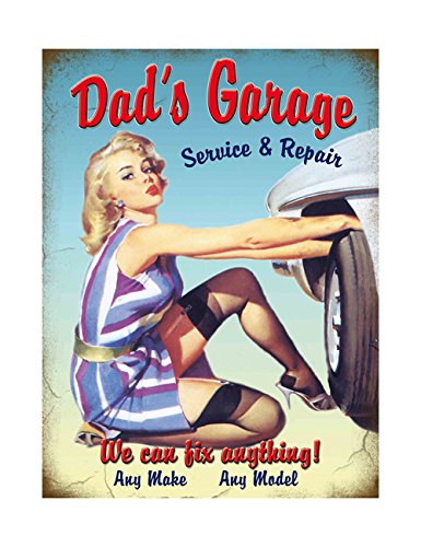 The Original Metal Sign Pancarte murale en métal Dad's Garage