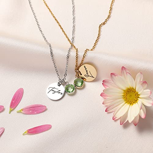 Personalised Gifts for Women, Name Necklace with Birthstones, Birthday Gifts for Girls, Daughter Necklace - Image 3