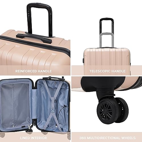 Flight Knight Premium Lightweight Suitcase Built In Tsa Lock 8 Spinner Wheels Abs Hard Shell Check In Highly Durable Luggage Large 765x52x30cm
