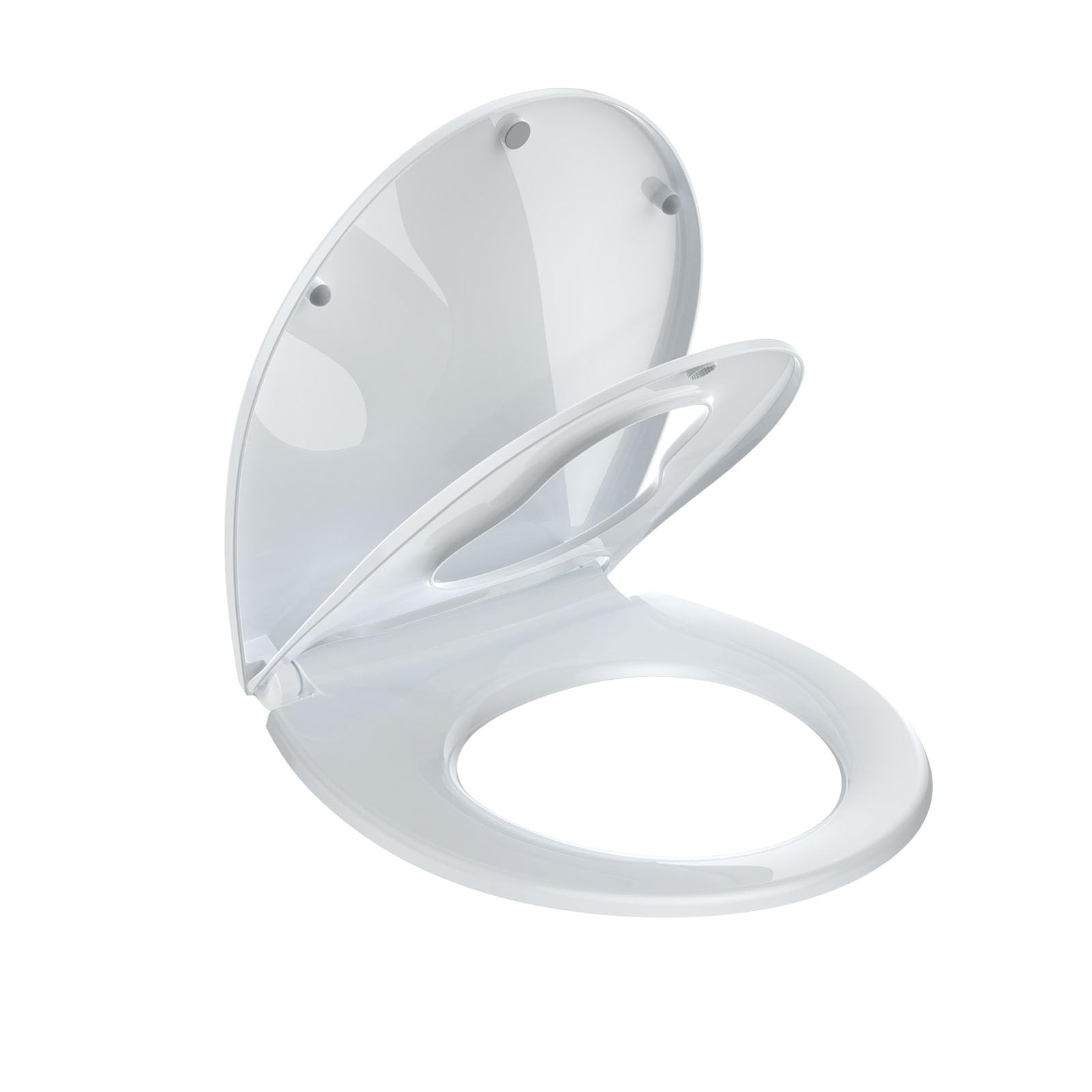 Toilet Seat Cover, White Round Toddler Toilet Seat with Secure Lock, Dual-Function Design, Child-Friendly and Adult-Friendly, Easy to Install for Growing Families