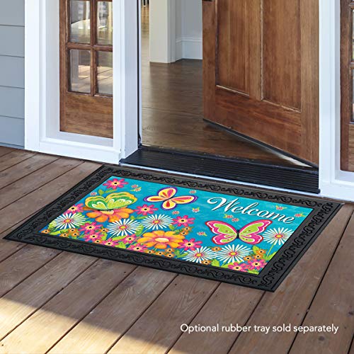 Briarwood Lane D01217 Butterfly Garden Spring Doormat Welcome Indoor Outdoor 30 Inch X 18 Inch thumb #1