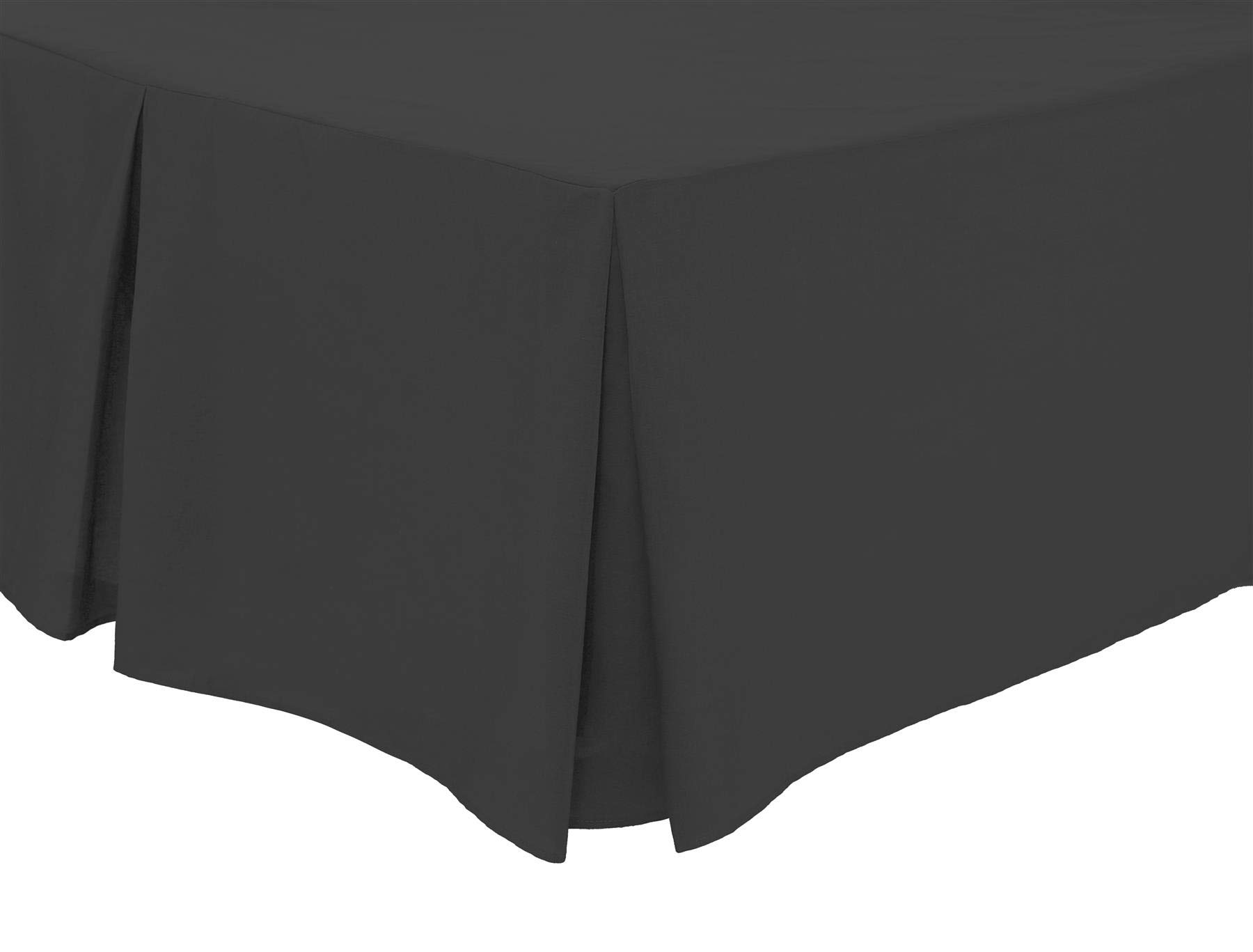 Olivia Rocco Charcoal Pleated Base Valance Sheet Easy Care Polycotton Base Valances, King