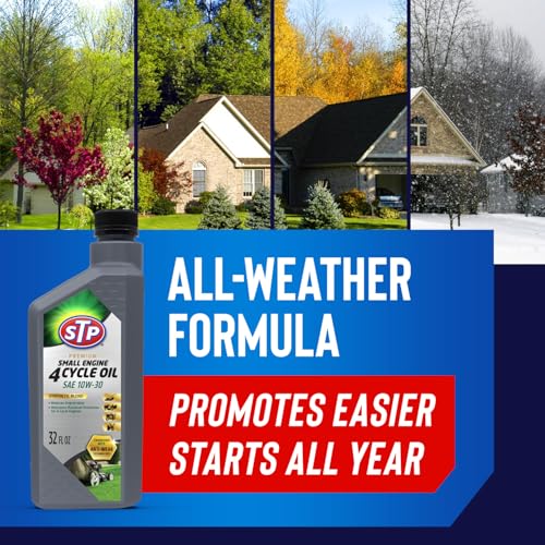 Image of STP Premium Synthetic Blend 4 Cycle Small Engine Oil, SAE 10w30 Motor Oil for Lawnmowers, Generators, Tractors, Snow Blowers, and More, 32 fl oz