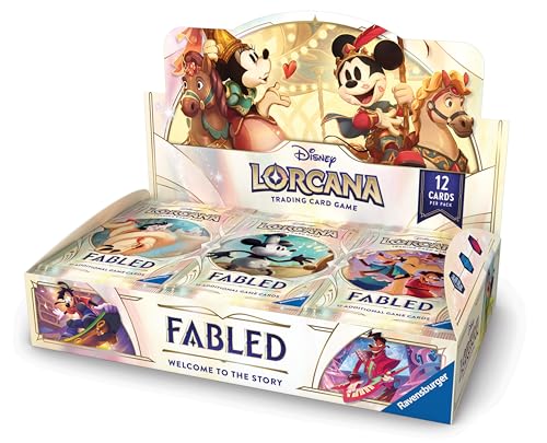 Ravensburger Disney Lorcana TCG: Fabled Booster Pack Display | 24 Packs with 12 Trading Cards Each | Ideal for Collectors & Disney Fans | Suitable for Ages 8+