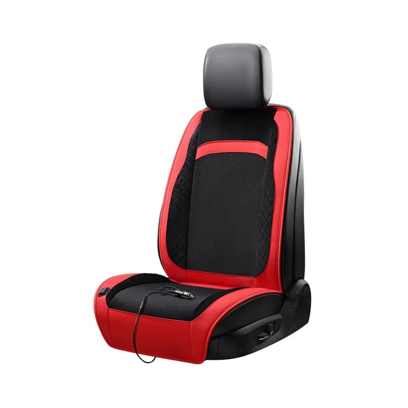 Housse siège Voiture Coussin Chauffant Électrique en Graphène Siège Voiture Fixation Allume-Cigare 12V/24V Isolation Thermique Rapide Coussin Chauffant(2)