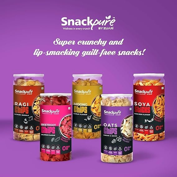 SNACKPURE Oats chips Cream & Onion | No Palm Oil | Gluten Free | Healthy Chips | No Preservatives | 140g - Image 9 thumbnail