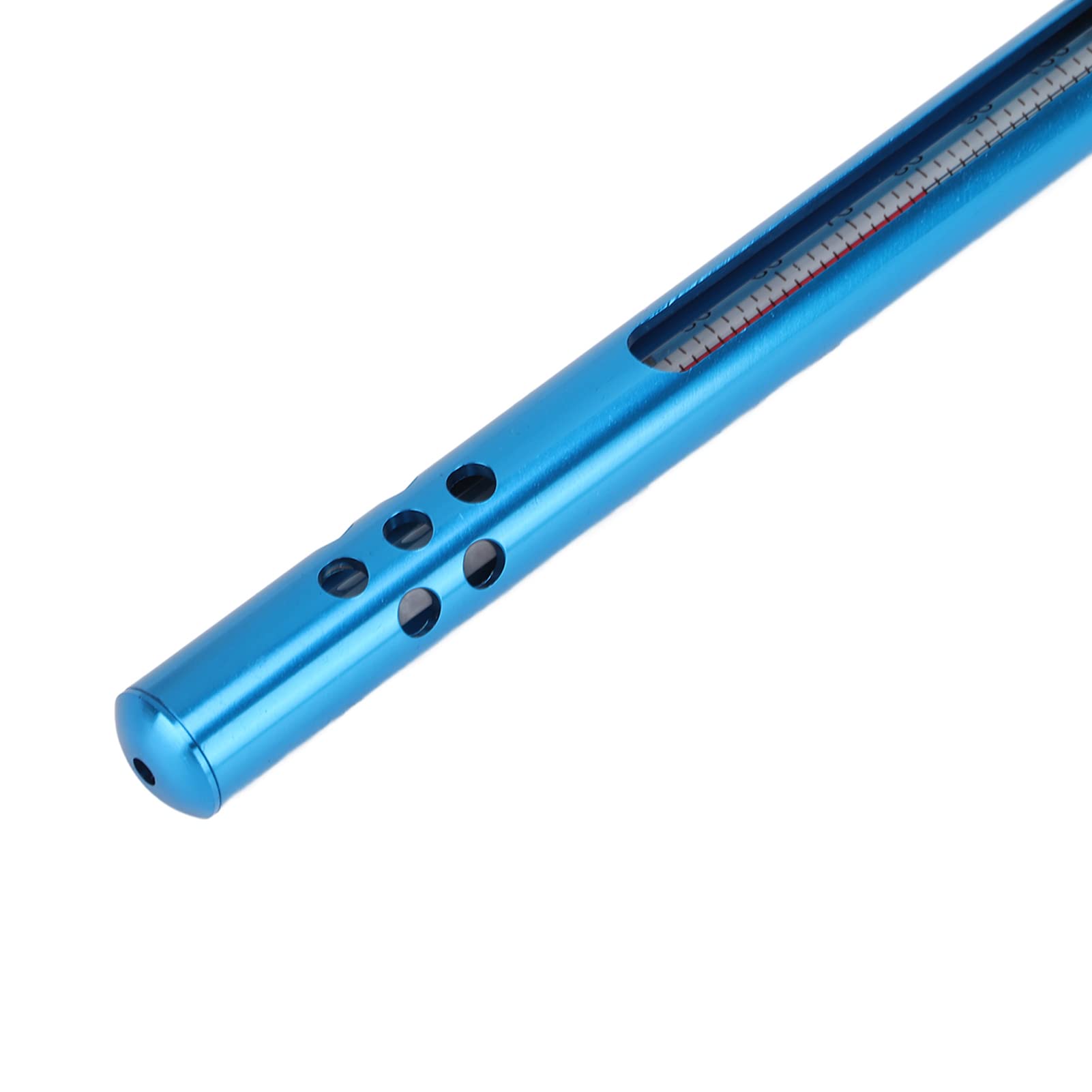 Termómetro de agua para pesca con mosca con mosquetón para medir la temperatura de la corriente, herramienta de pesca de bolsillo (Azul)