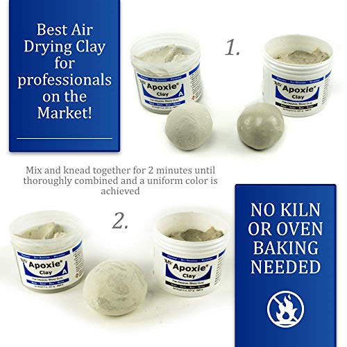 Aves Apoxie Air Dry Modeling Clay For Professionals - Self Hardening Modeling Clay, Waterproof Sculpting Clay - No Cracking Modeling Clay - 2 Part Epoxy Clay For Sculpting, Natural (1 Lb) #TOP1