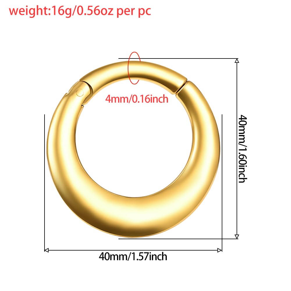 Vankula Pesi per Lobi Peso Dilatatori lobo orecchie ear weight in Acciaio inossidabile Cerchio piercing espansori Gioielli Uomo Donna 4mm 6mm Nero Argento Oro