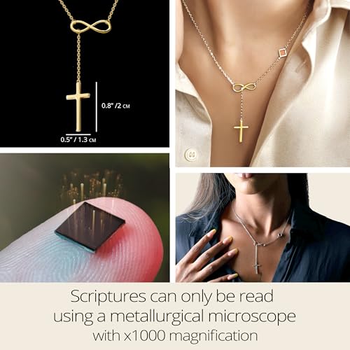 Y Cross Necklace Nano Bible Jewelry - Christian Infinity Pendant - Entire KJV New Testament Holy Scriptures on 0.2" Microchip, Religious Faith Jewelry for Women, 18" Link Chain4