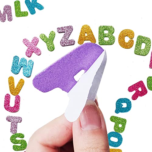 Glitter Foam Letters Stickers, Foam Letters for Crafts 140 Pcs Foam Stickers for Kids Crafts 4cm Size Craft Supplies (Letter) - Image 4