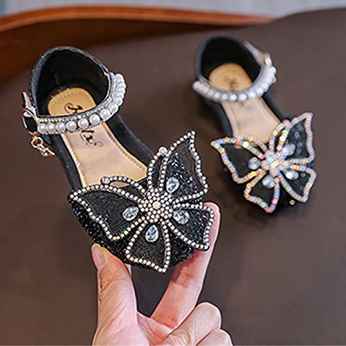 Little Girls Dress Shoes Mary Jane Bow Flower Wedding Party Bridesmaids Shoe Glitter Sequins Rhinestone Princess Ballet Flats3