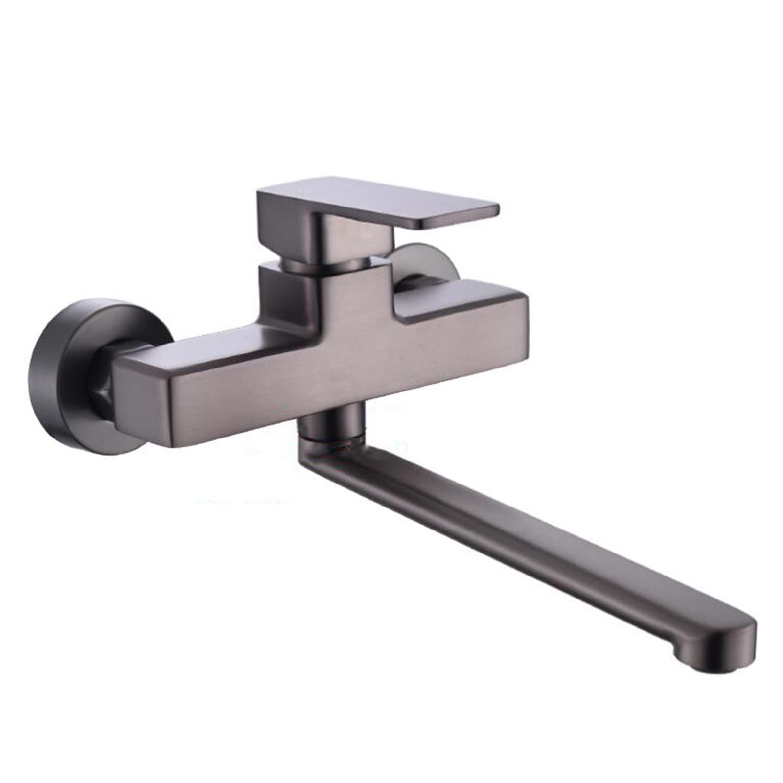Grifo de Cocina de Pared, Grifo para Fregadero de Cocina, Gris, Doble Orificio, latón, Agua fría y Caliente, Grifo para Fregadero de Cocina, balcón, lavadero, 20 cm