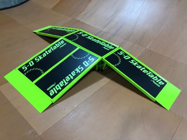 Ramptech 5-0 Pyramid Combo (5 - Skate Tables) Weatherproof, Heavy-Duty Indoor and Outdoor Skateboard Ramp - Portable, Modular, Expandable, Connectable Skateboard ramp