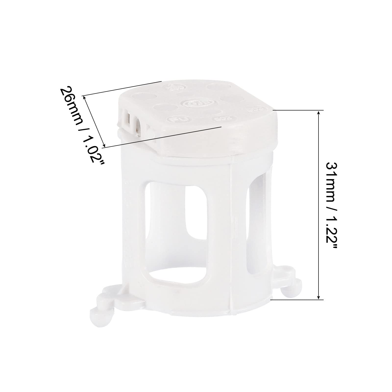 sourcing map Lampa fluorescencyjna Urządzenie startowe Base, 31x26mm Uchwyt montażowy Gniazda LED Jasna Tuba Części Akcesoria z 2 otworami, opakowanie 2 szt
