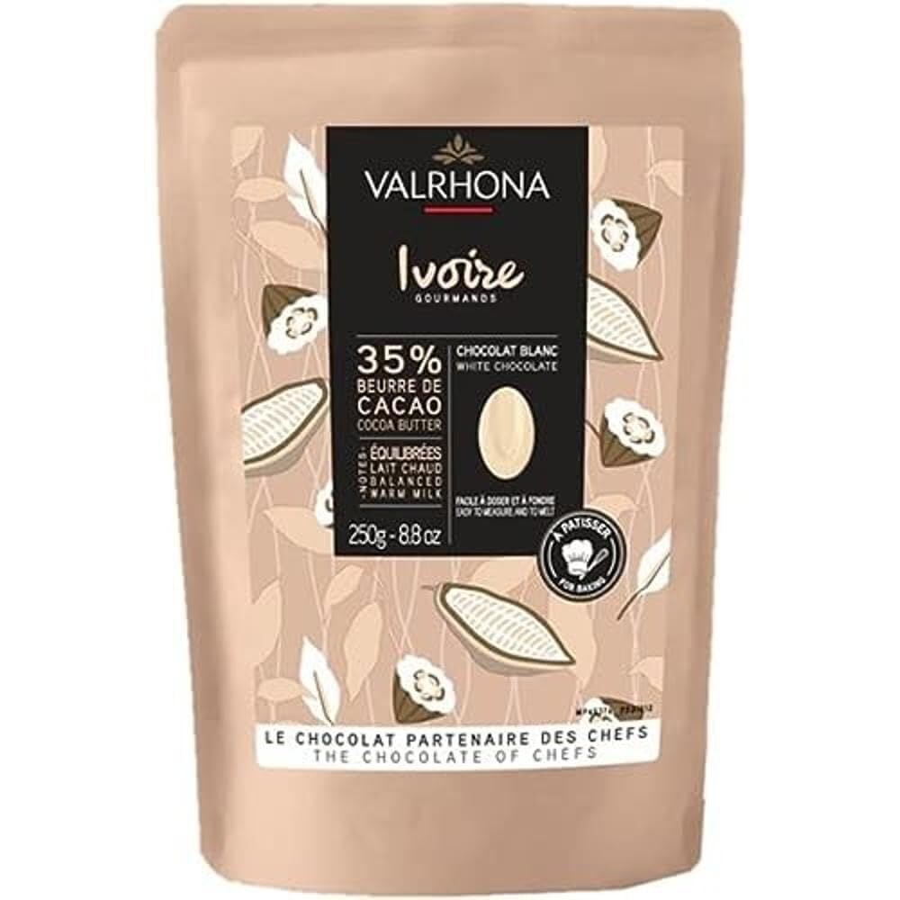 VALRHONA Gotas de chocolate blanco marfil blanco 35% 250 g