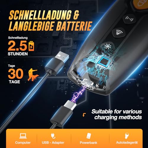 HZK Antibell für Hunde, Ultrasonic Anti-Bell-Gerät, 4 Modi zum Hunde-Bellen Stoppen, 15 M Reichweite, Wiederaufladbar & Sicher, Effektiv für Kleine, Mittlere und Große Hunde