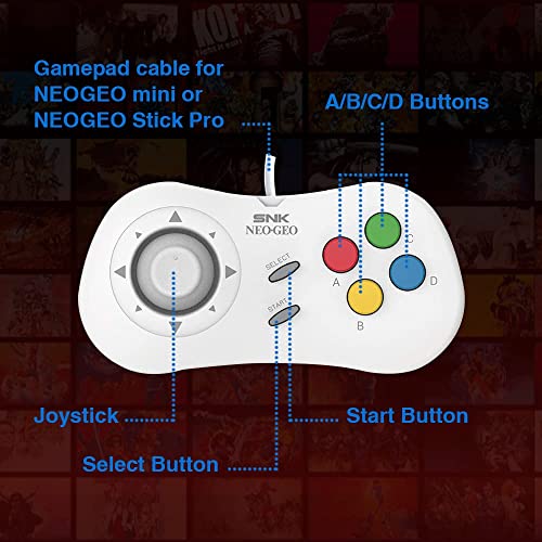 image for UNICO NEOGEO Mini Pad, SNK Classic Wired Game Controller for NEO GEO M