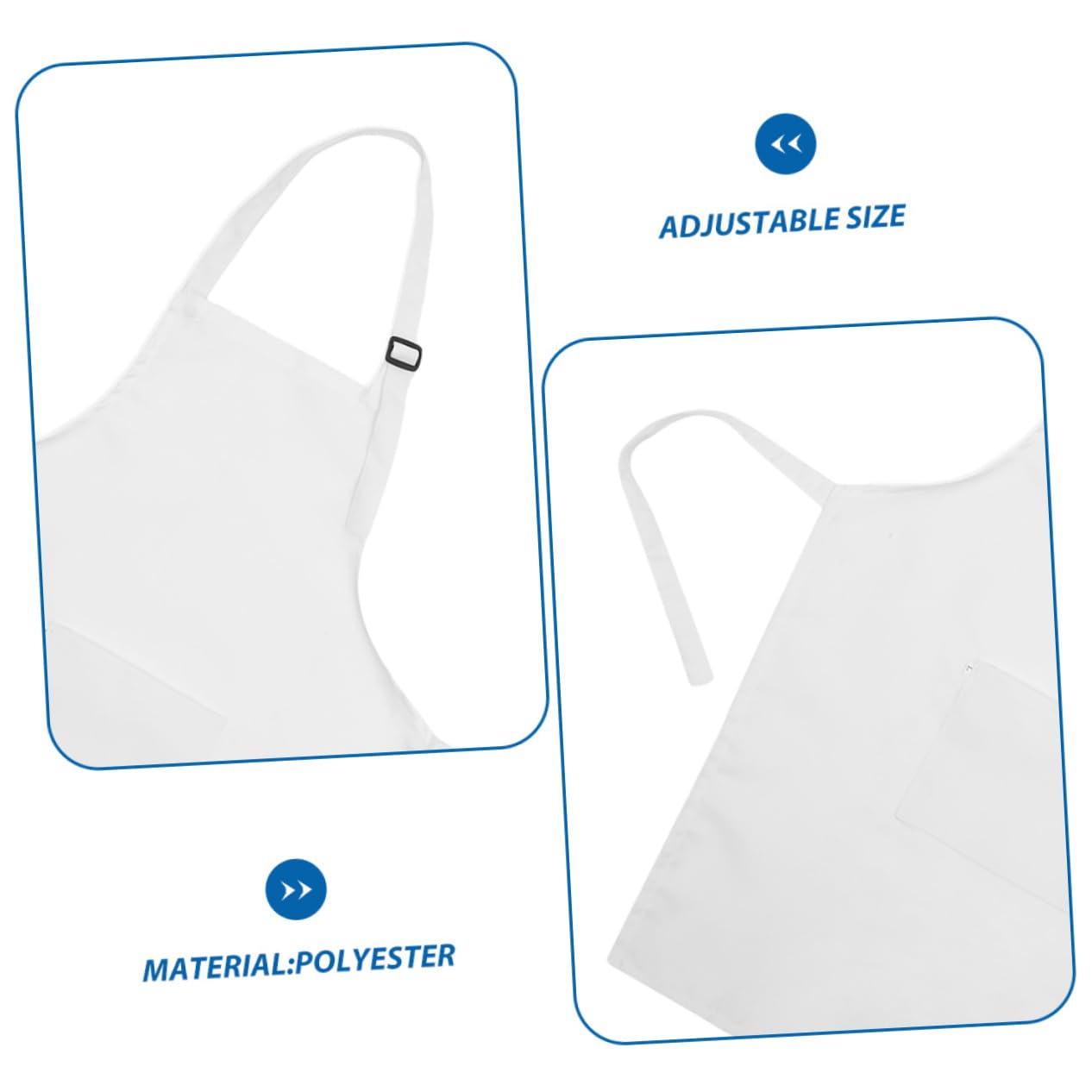 Delantal de Dibujo para Niños, Ajustable y Reutilizable, Poliéster Blanco, 5 Piezas, Adecuado para Pintura y Manualidades, 8-12 Años