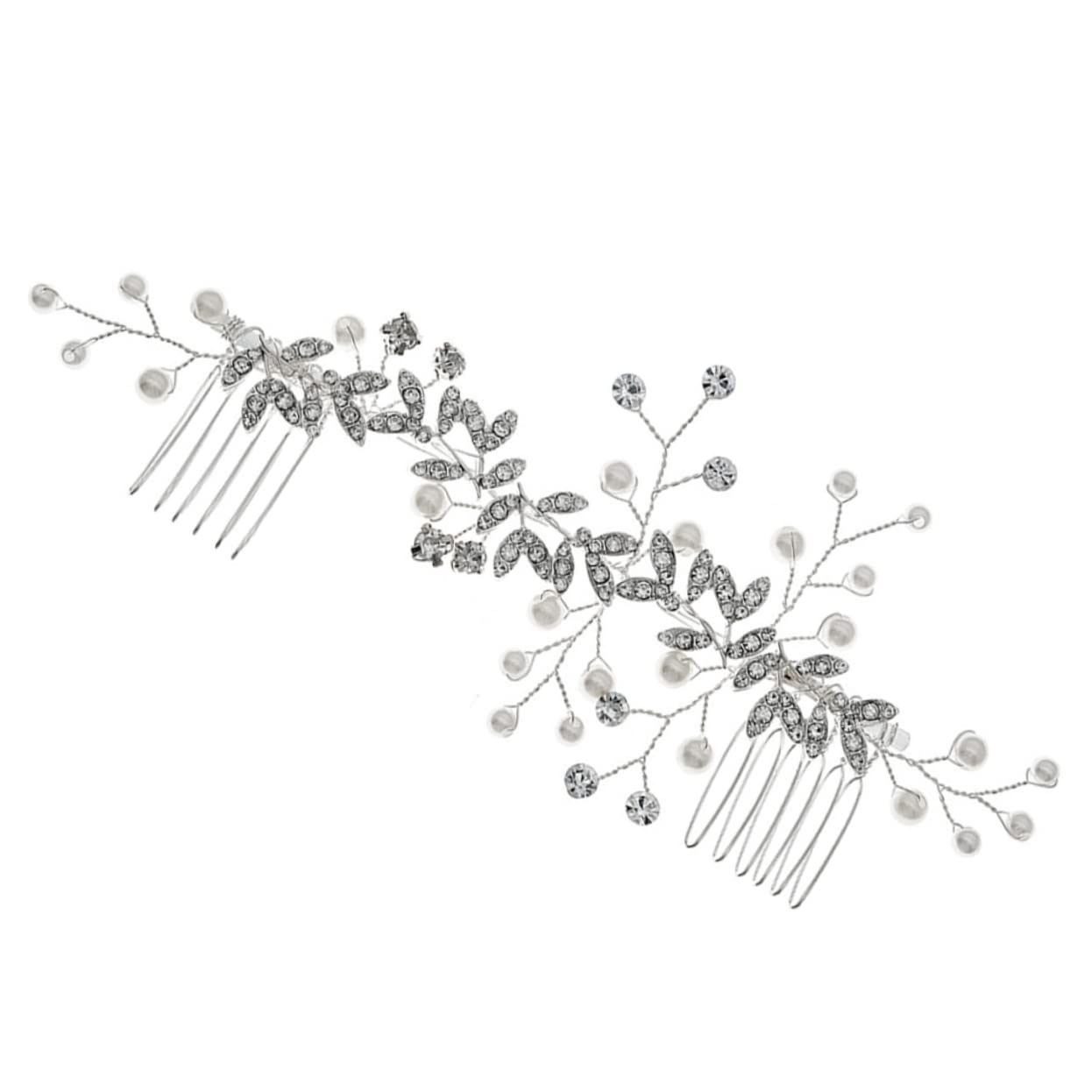 FRCOLOR 5 Piezas accesorios para el cabello de novia diadema de perlas accesorios para el cabello para niñas hair topper horquillas de novia suministros de boda tocado para Metal