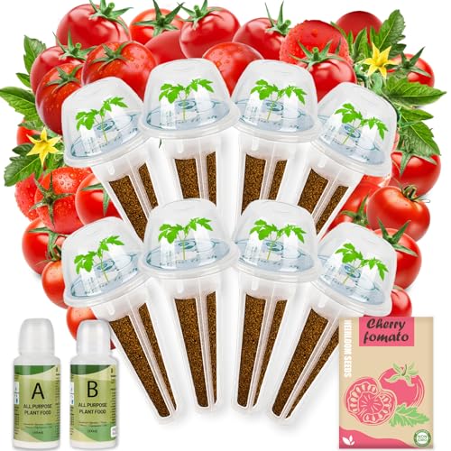 Herblink Tiny Tim Cherry Tomato Seed Pod Kit 8-Pods Hydroponic Refill Pack Compatible with AeroGarden and All Indoor Gardens Includes Grow Sponges Plant Food Grow Anything Seed Pod Kit 8-POD
