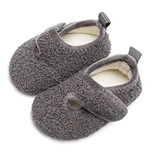 L-RUN Toddler Boys Girls House Slippers Indoor Home Shoes Warm Socks for Kids
