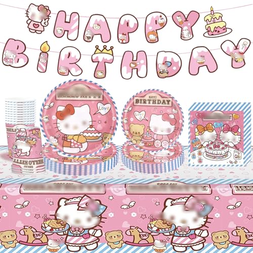 Juego de vajilla de 2 decoraciones de fiesta de cumpleaños para niñas