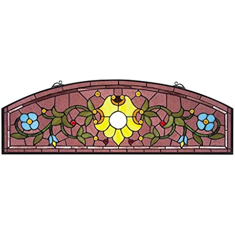 Buntglas-Panel - Ambrosia Demi-Lune Buntglas-Fenster Behang - Fensterbehandlungen Cover