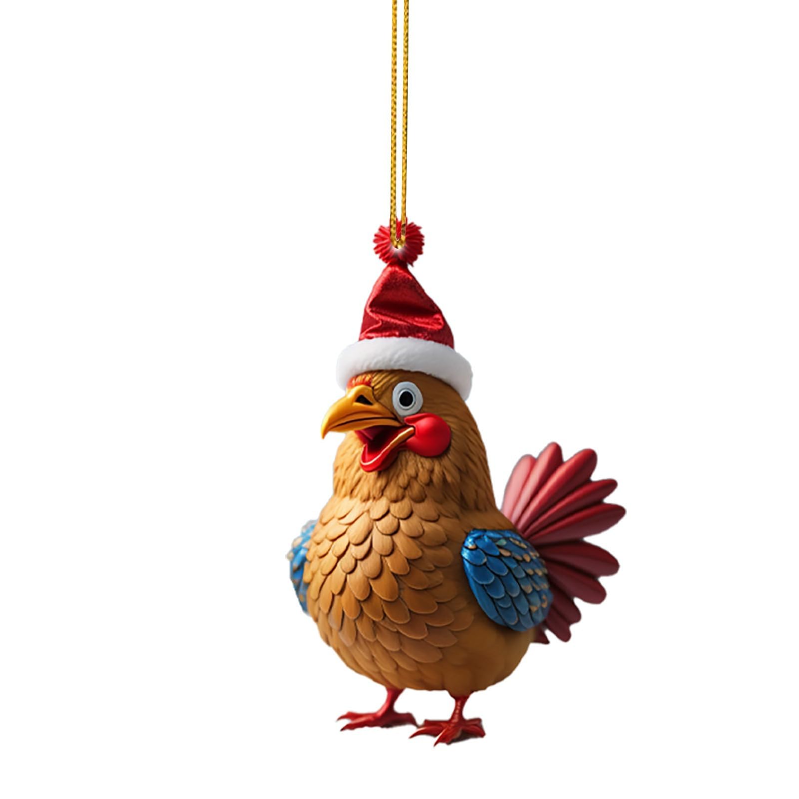 Zeiayuas Women's D Christmas Tree Pendants Sale Clearance Cute Rooster Car Pendant Holiday Hanging Ornament Couple Styles Xmas Ecoration Bauble Xmas Ecor Ornaments Party Ecor Gifts