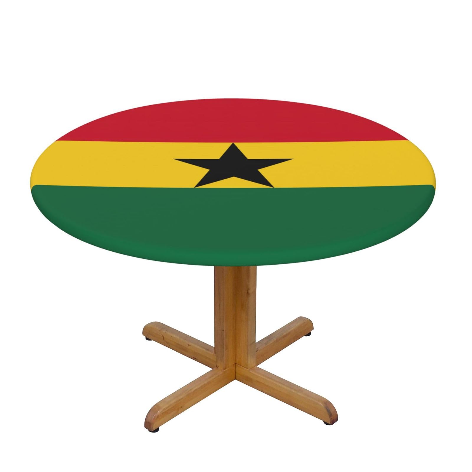 Flag Of Ghana Print Oxford Wipeable Tablecloth Oil-Resistant Outdoor Table Cover Reusable Birthday Table Protector