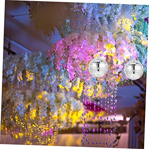 Bolas espejadas Levemolo, 36 piezas, plateadas, para decoración de fiestas, bodas, Navidad y eventos disco, incluye colgante miniatura 6