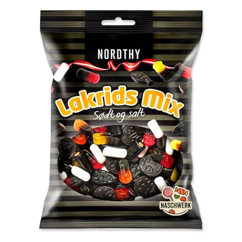 Nordthy Lakritzmix süß & salzig 800g – Lakritz Mischung, skandinavische Süßigkeiten inkl. Naschwerk Sticker