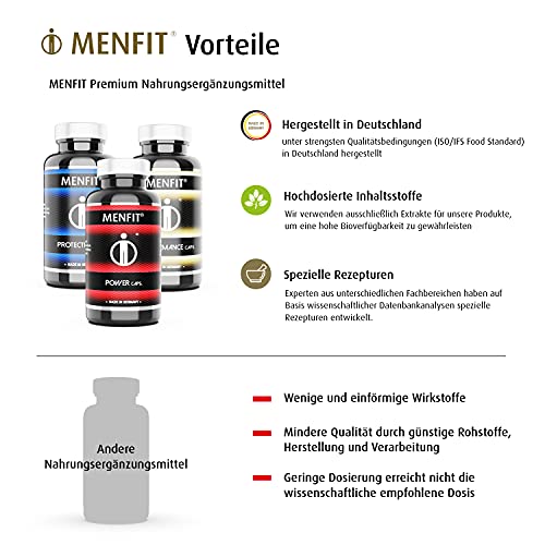 MENFIT® Power | kraftvoll & potent | für den aktiven Mann | Einzigartige Rezeptur mit Tribulus terrestris, Cordyceps sinensis, Maca, Selen, Ashwagandha, Ingwer, Vitamin C, Zink – Bild 6