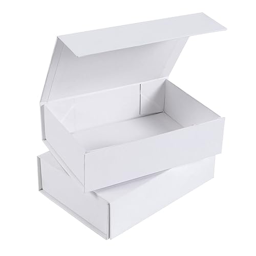 Miniatura 10 de NIGNYA Caja de regalo magnética blanca, cajas magnéticas de 7 x 5 x 2 pulgadas, tapas magnéticas, cajas de regalo de cartón, caja de propuesta de