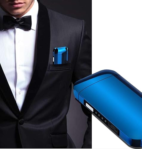 Miniatura 5 de Encendedor eléctrico de plasma de doble arco ancho, encendedor recargable por USB, resistente al viento, sin llama, encendedor de moda, sin butano,