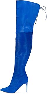 electric blue thigh high boots